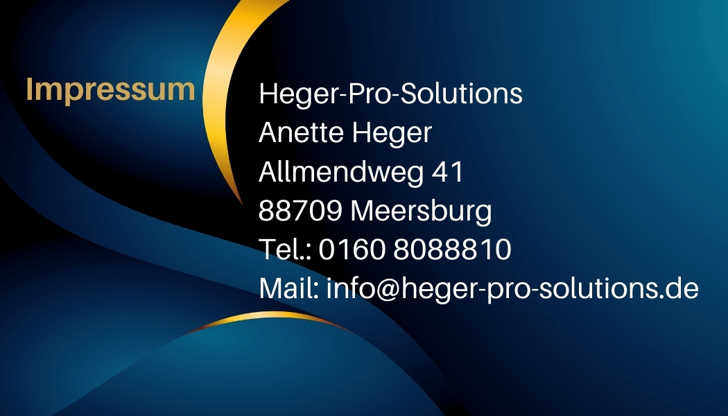 Rückseite der Visitenkarte von Frau Heger